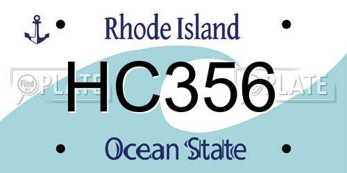 HC356 Rhode Island License Plate