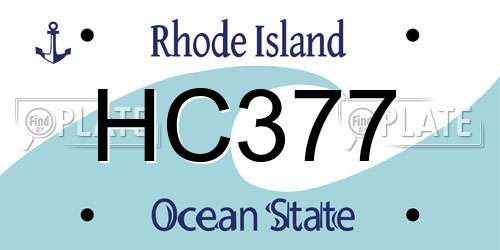 HC377 Rhode Island License Plate