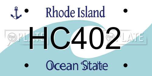 HC402 Rhode Island License Plate