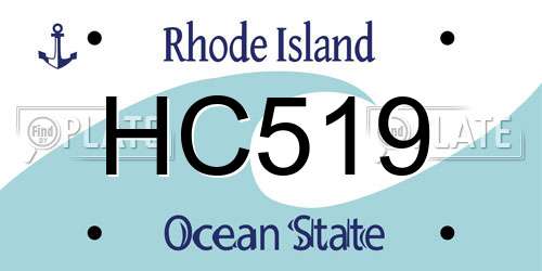 HC519 Rhode Island License Plate