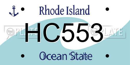 HC553 Rhode Island License Plate