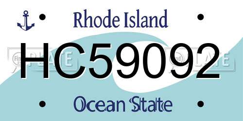 HC59092 Rhode Island License Plate