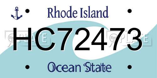 HC72473 Rhode Island License Plate