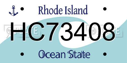 HC73408 Rhode Island License Plate