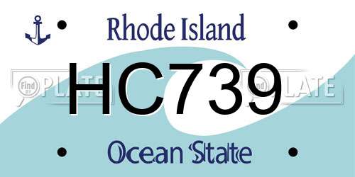 HC739 Rhode Island License Plate