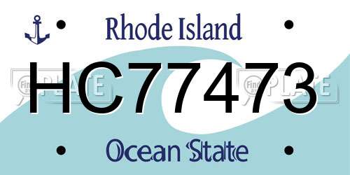 HC77473 Rhode Island License Plate