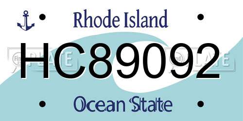 HC89092 Rhode Island License Plate