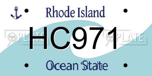 HC971 Rhode Island License Plate