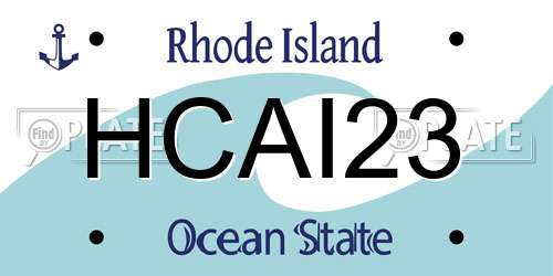 HCAI23 Rhode Island License Plate