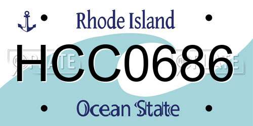 HCC0686 Rhode Island License Plate