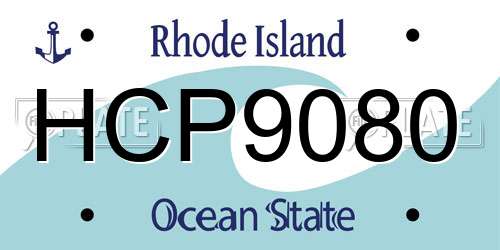 HCP9080 Rhode Island License Plate