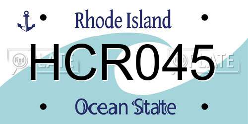 HCR045 Rhode Island License Plate