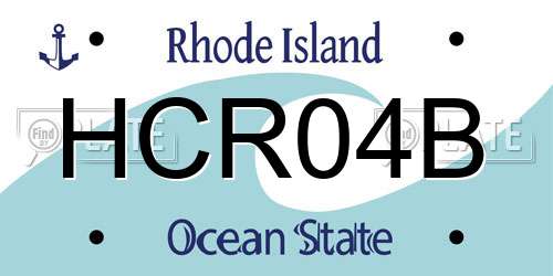 HCR04B Rhode Island License Plate