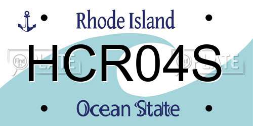 HCR04S Rhode Island License Plate