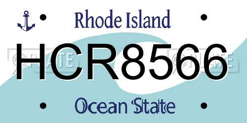 HCR8566 Rhode Island License Plate