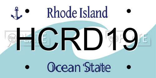 HCRD19 Rhode Island License Plate