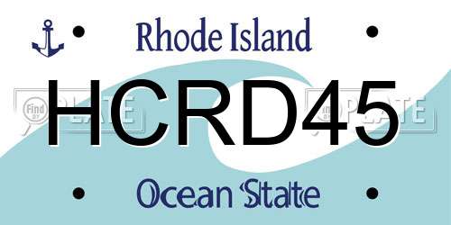 HCRD45 Rhode Island License Plate