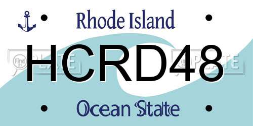 HCRD48 Rhode Island License Plate