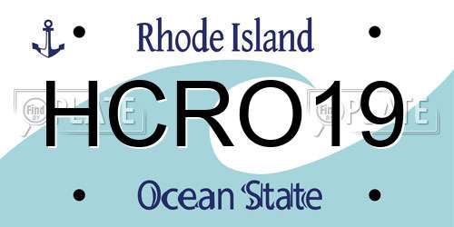 HCRO19 Rhode Island License Plate