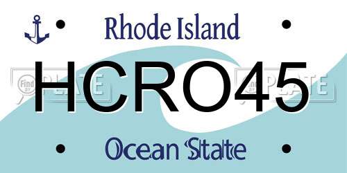 HCRO45 Rhode Island License Plate