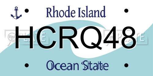 HCRQ48 Rhode Island License Plate