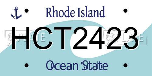HCT2423 Rhode Island License Plate