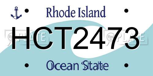 HCT2473 Rhode Island License Plate