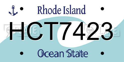 HCT7423 Rhode Island License Plate