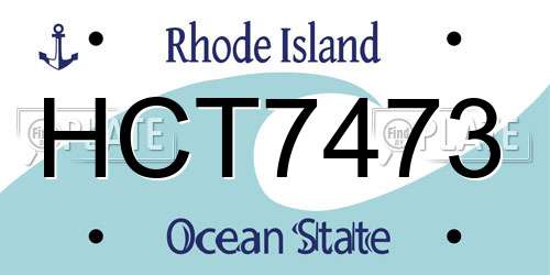 HCT7473 Rhode Island License Plate