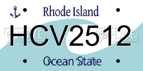 HCV2512 Rhode Island License Plate