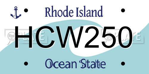 HCW250 Rhode Island License Plate