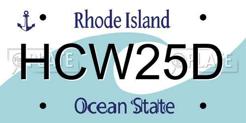 HCW25D Rhode Island License Plate
