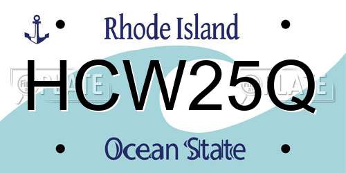 HCW25Q Rhode Island License Plate