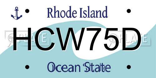 HCW75D Rhode Island License Plate