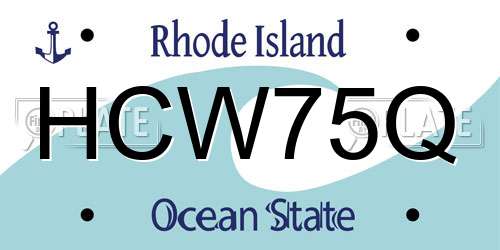 HCW75Q Rhode Island License Plate