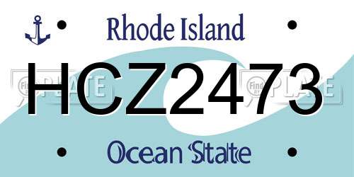 HCZ2473 Rhode Island License Plate
