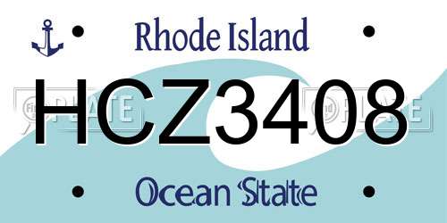 HCZ3408 Rhode Island License Plate