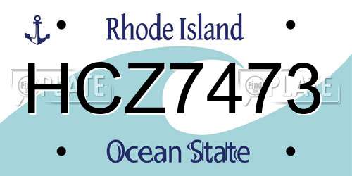 HCZ7473 Rhode Island License Plate