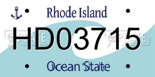 HD03715 Rhode Island License Plate
