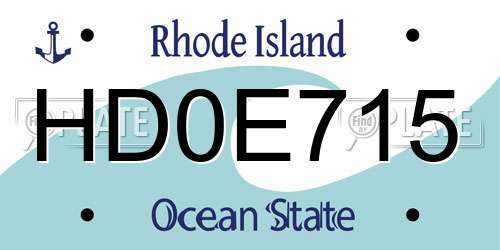 HD0E715 Rhode Island License Plate