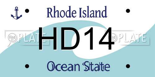 HD14 Rhode Island License Plate