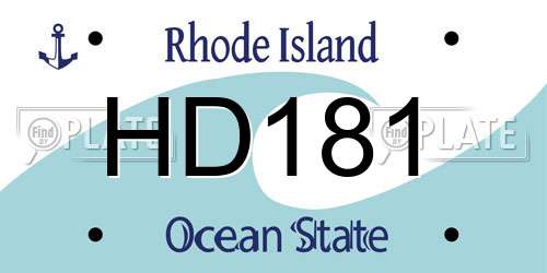 HD181 Rhode Island License Plate