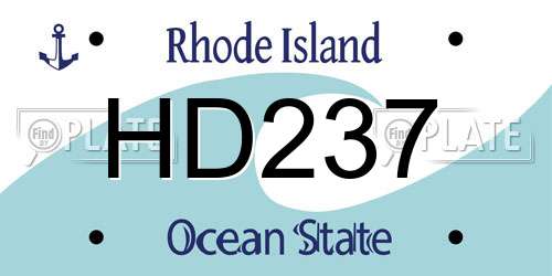 HD237 Rhode Island License Plate
