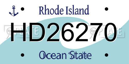 HD26270 Rhode Island License Plate
