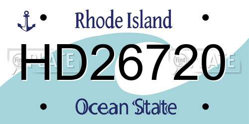 HD26720 Rhode Island License Plate
