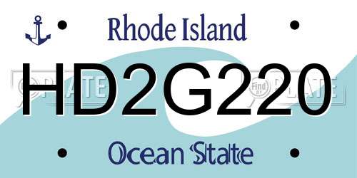 HD2G220 Rhode Island License Plate