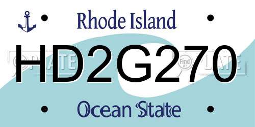 HD2G270 Rhode Island License Plate