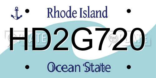 HD2G720 Rhode Island License Plate