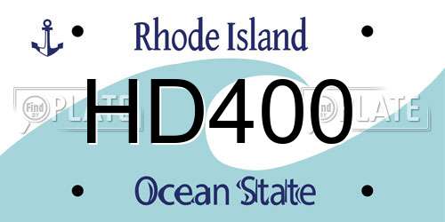 HD400 Rhode Island License Plate