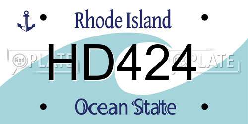HD424 Rhode Island License Plate